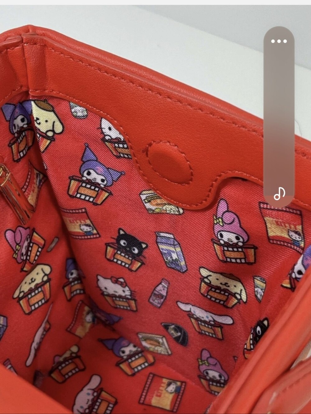 Sanrio Red Multicolor Striped Crossbody Basket Bag - Picture 6 of 9